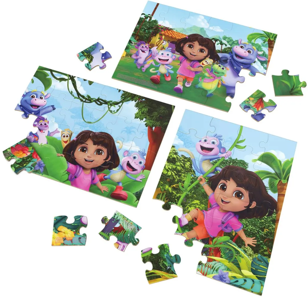 Spin Master Games Dora Houten Puzzels 3-pack - 24 Stuks Multicolor