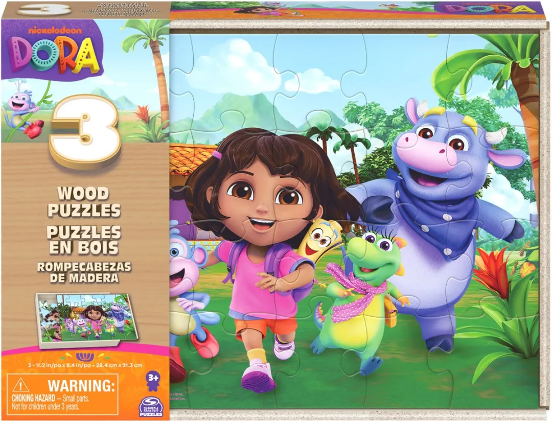 Spin Master Games Dora Houten Puzzels 3-pack - 24 Stuks Multicolor