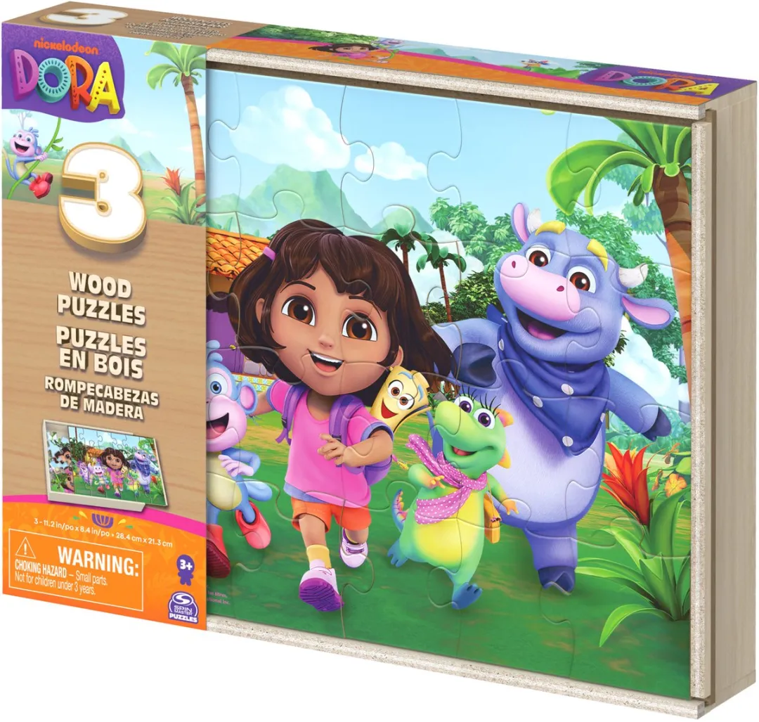 Spin Master Games Dora Houten Puzzels 3-pack - 24 Stuks Multicolor