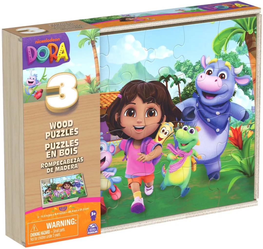Spin Master Games Dora Houten Puzzels 3-pack - 24 Stuks Multicolor