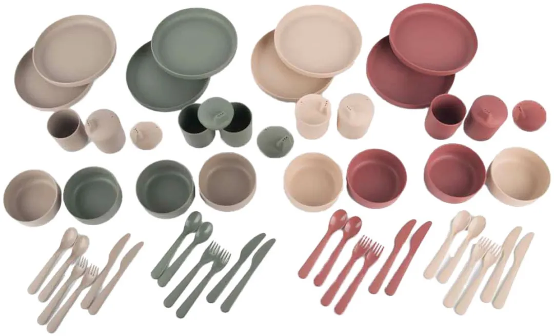 Dantoy BIOplastic Speelgoed Serviesset 56-delig - Multicolor