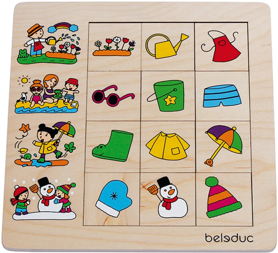 Beleduc Seizoenen Puzzel 12 Stuks - 25cm - Multicolor