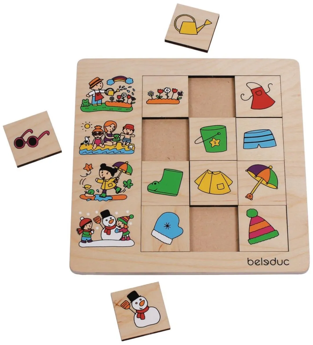 Beleduc Seizoenen Puzzel 12 Stuks - 25cm - Multicolor