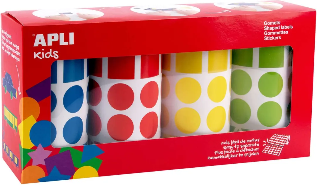 Apli Kids Gekleurde Stickers 3 Vormen 20mm
