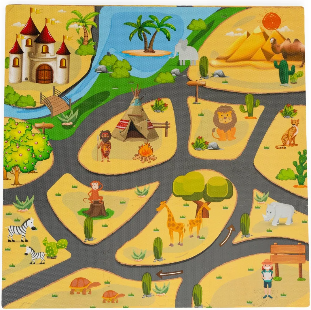 ECOTOYS Speelmat Safari 93,5x93,5cm - Foam