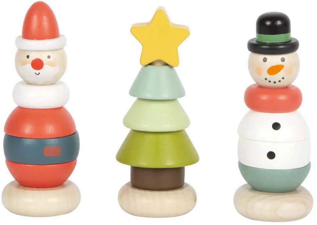 Small Foot Kerst- en Winter Stapeltoren - 9 Stuks - Multicolor