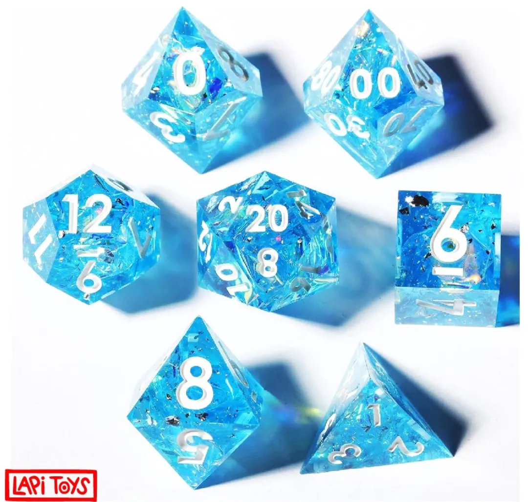 Lapi Toys Polydice Blauw D&D Dobbelsteen Set - 7 Stuks