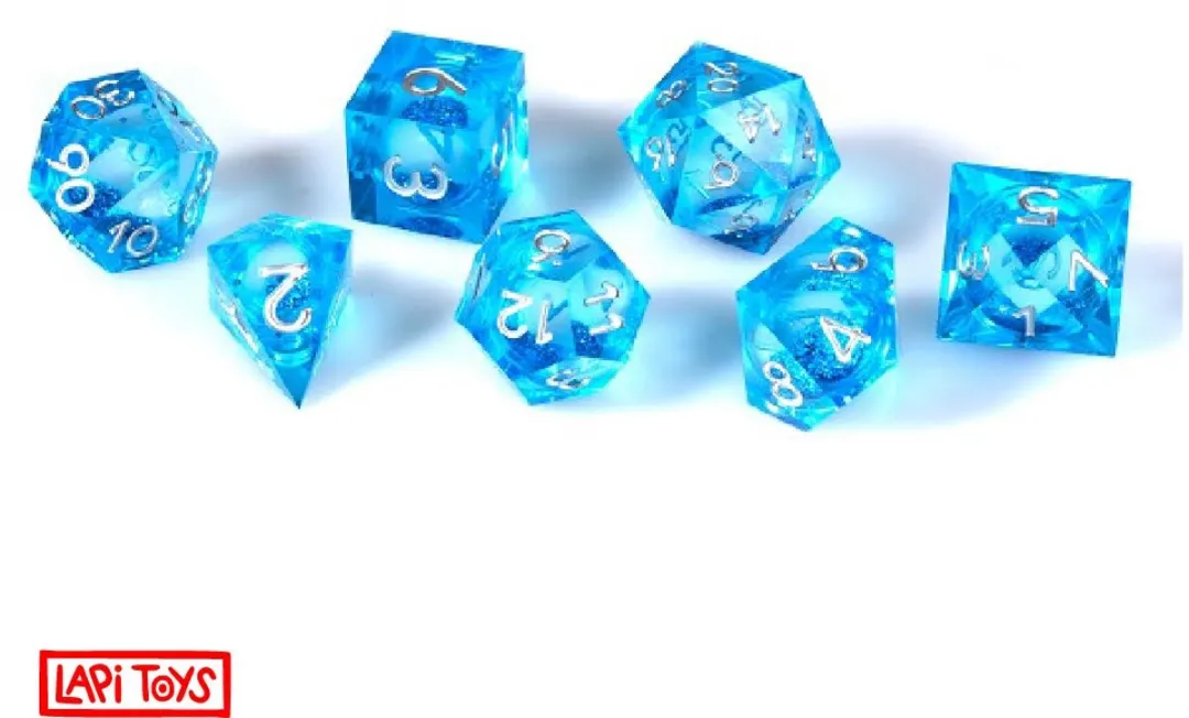 Lapi Toys Polydice Blauw D&D Dobbelsteen Set - 7 Stuks