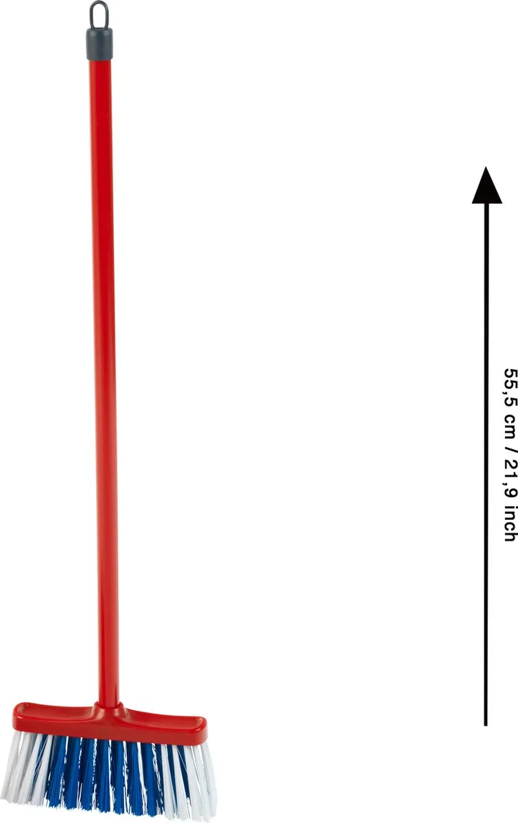 Klein Toys Vileda Langsteelstoffer & Bezembundel - 111,5cm - Rood/Blauw