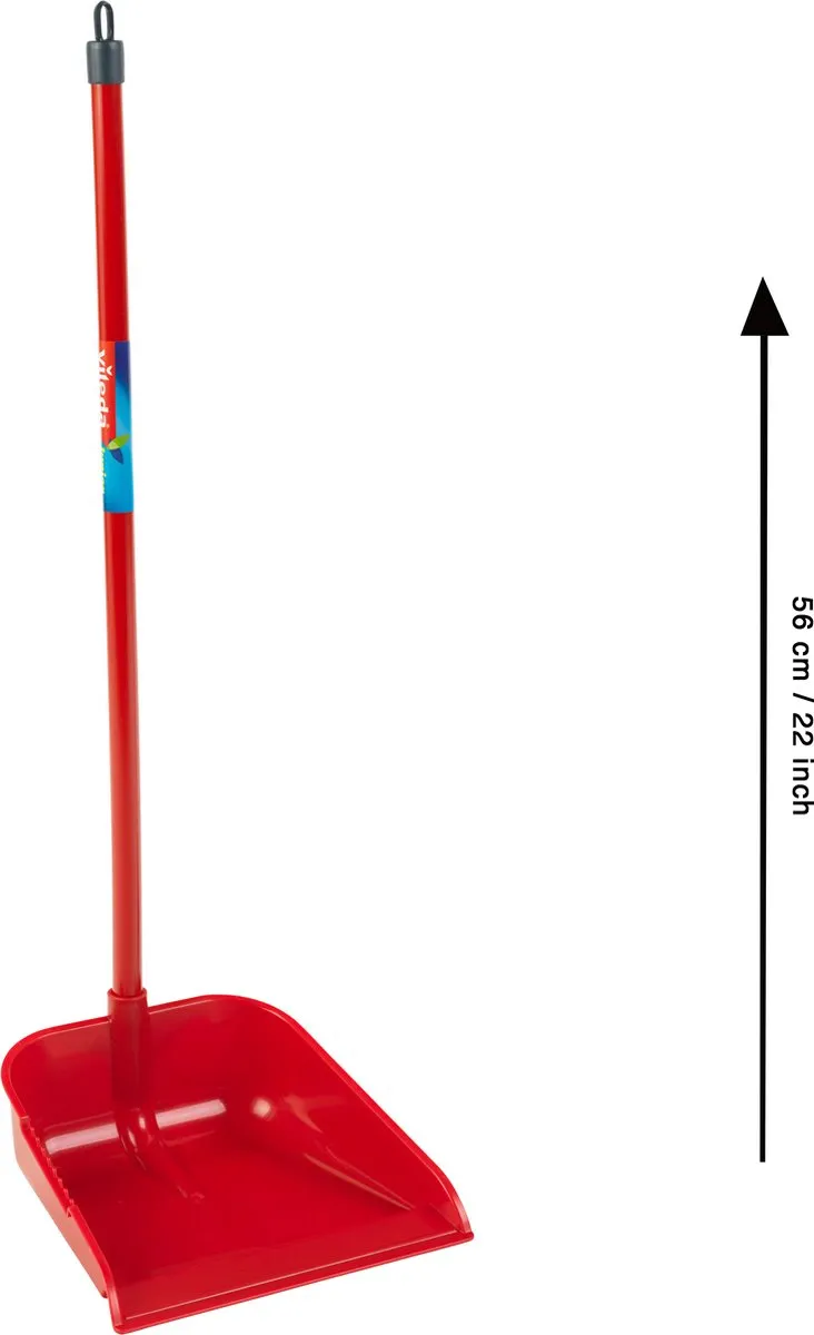 Klein Toys Vileda Langsteelstoffer & Bezembundel - 111,5cm - Rood/Blauw