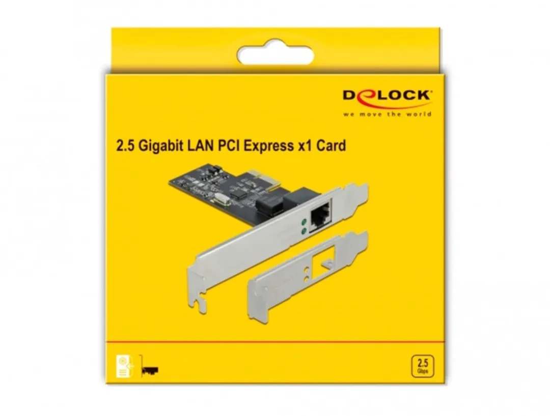 Delock PCIe 2.5Gbps RJ45 LAN Kaart RTL8125 - Zwart