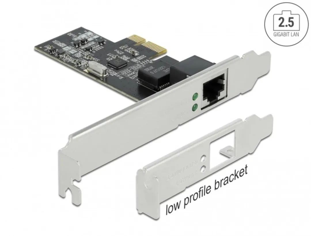 Delock PCIe 2.5Gbps RJ45 LAN Kaart RTL8125 - Zwart