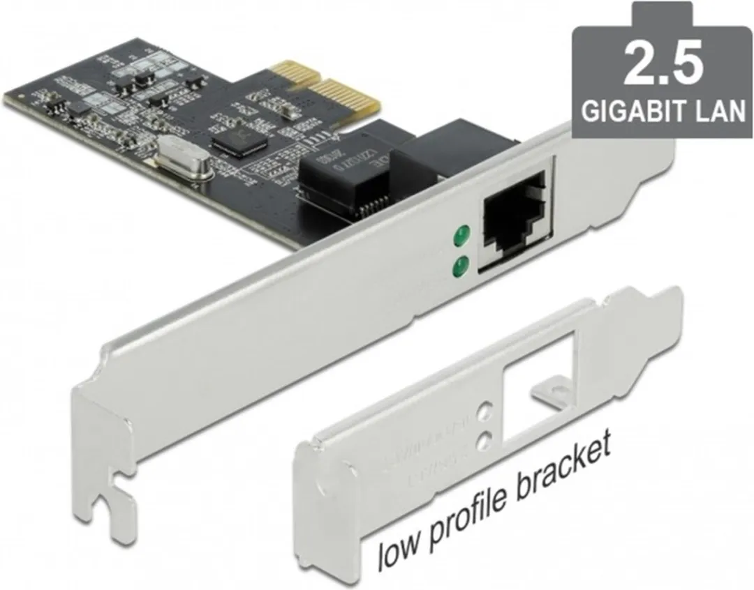 Delock PCIe 2.5Gbps RJ45 LAN Kaart RTL8125 - Zwart