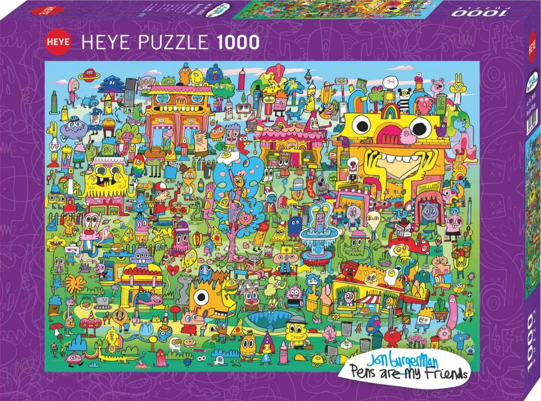 Heye Doodle Village Puzzel 1000 Stuks - Multicolor