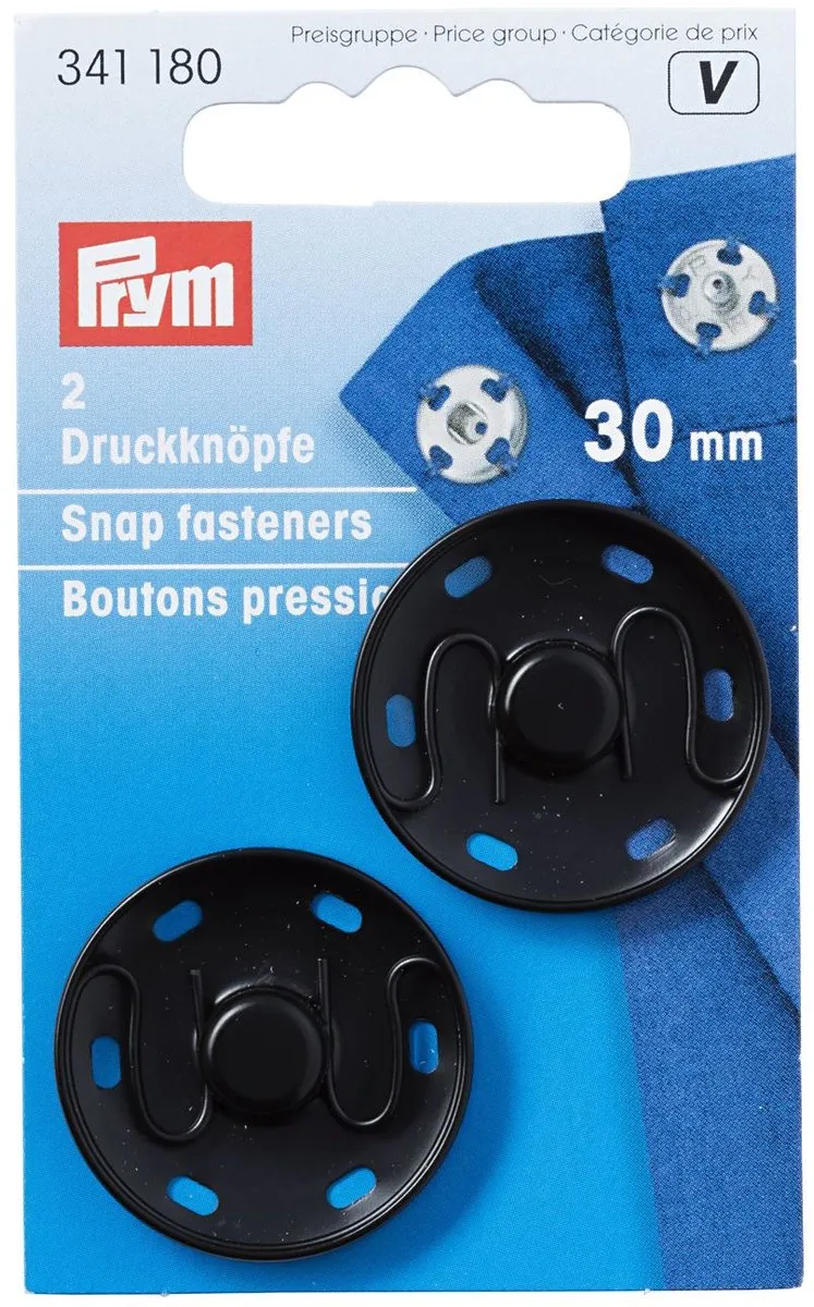 Prym Aannaaidrukknopen 30mm - Zwart