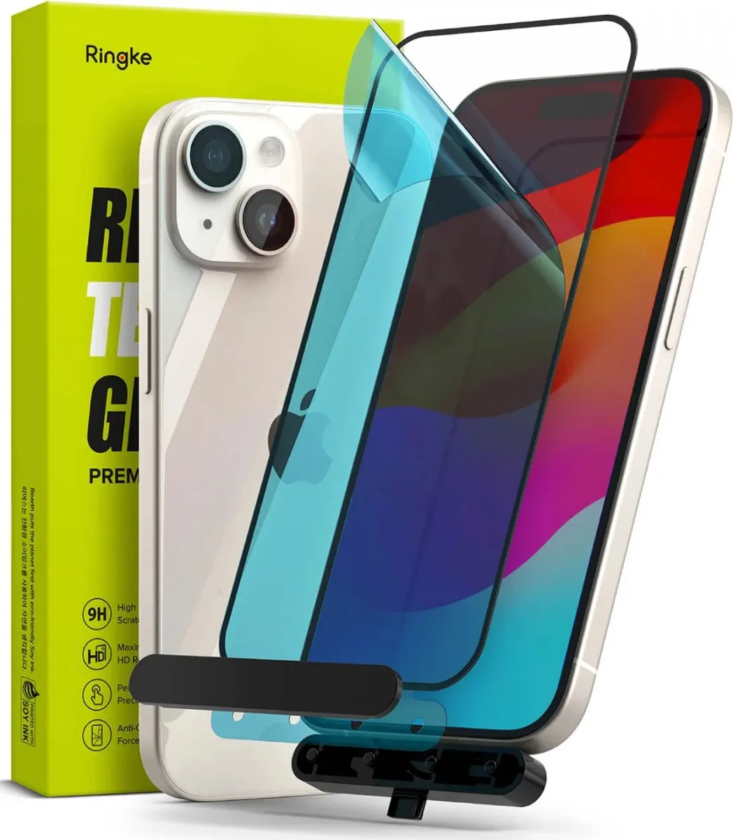 Ringke Screen Protector iPhone 15 Plus/16 Plus 9H Tempered Glass