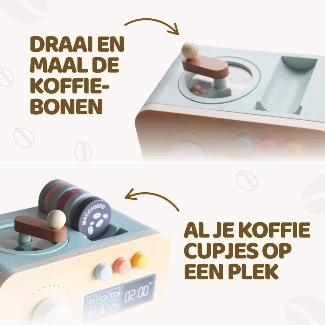 LiasToys Houten Koffiezetapparaat Speelgoed - 3+ - Multicolor
