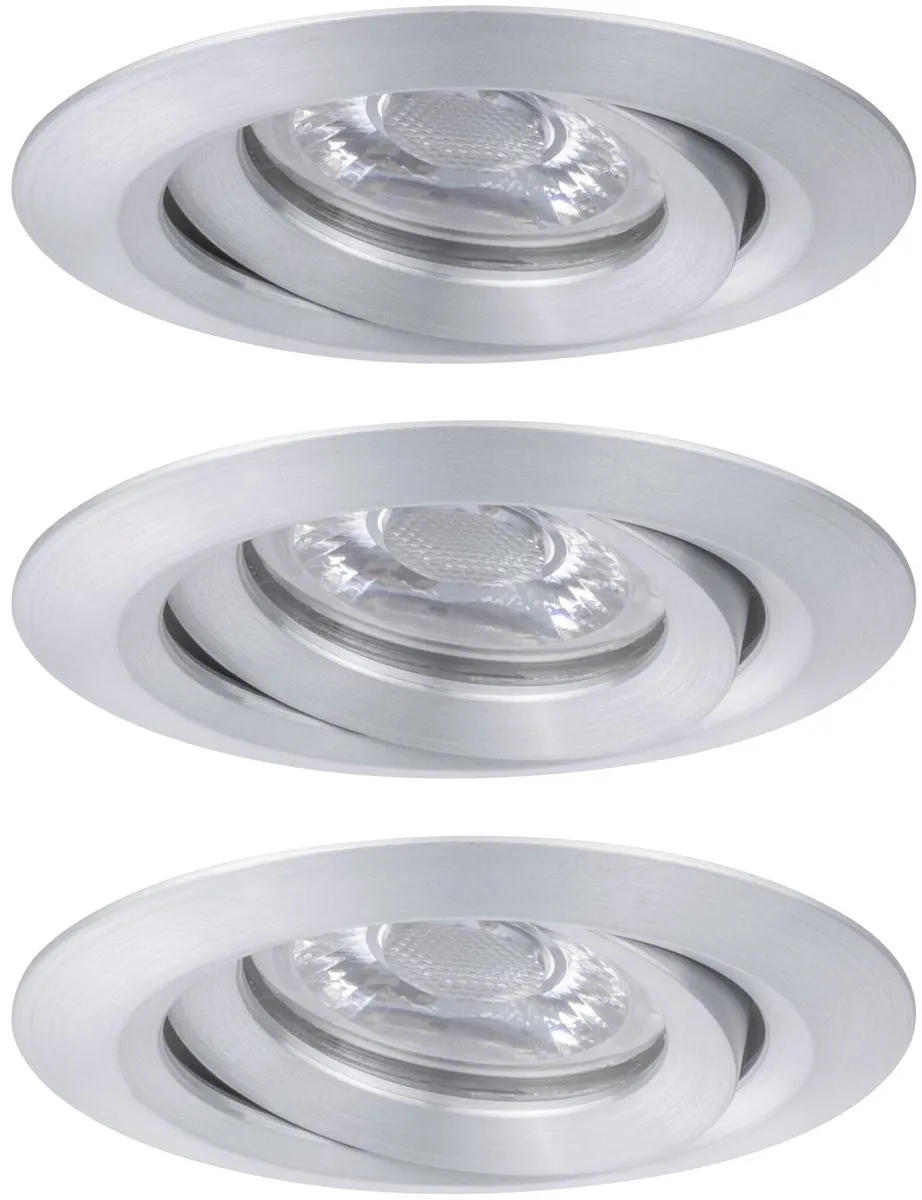 Paulmann LED-inbouwlamp Easy Dim Nova Mini Plus Coin Basisset 3x4,2W - 300lm - 2700K - Alu