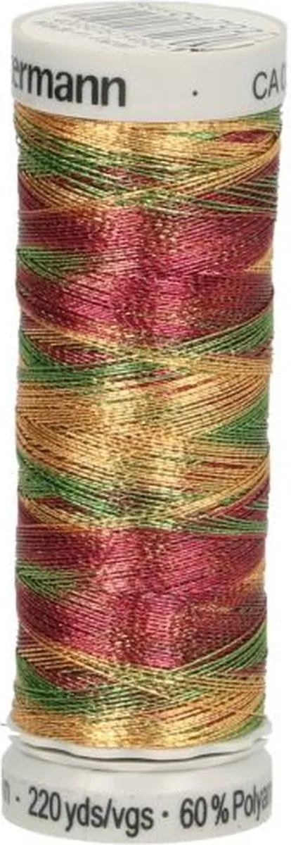 Gutermann Sulky Metallic Borduurgaren 200m - Goud/Groen/Rood