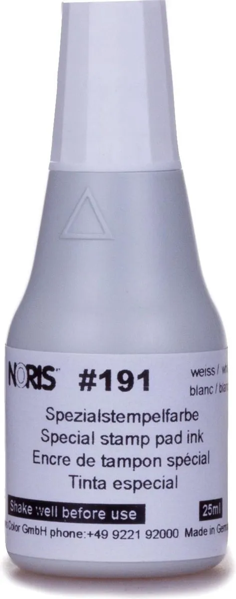 Noris #191 Sneldrogend Stempelinkt Wit 50ml