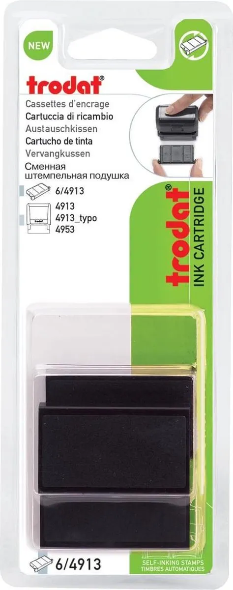 Trodat Printy 6/4910 Stempelkussen - 2 Stuks Zwart
