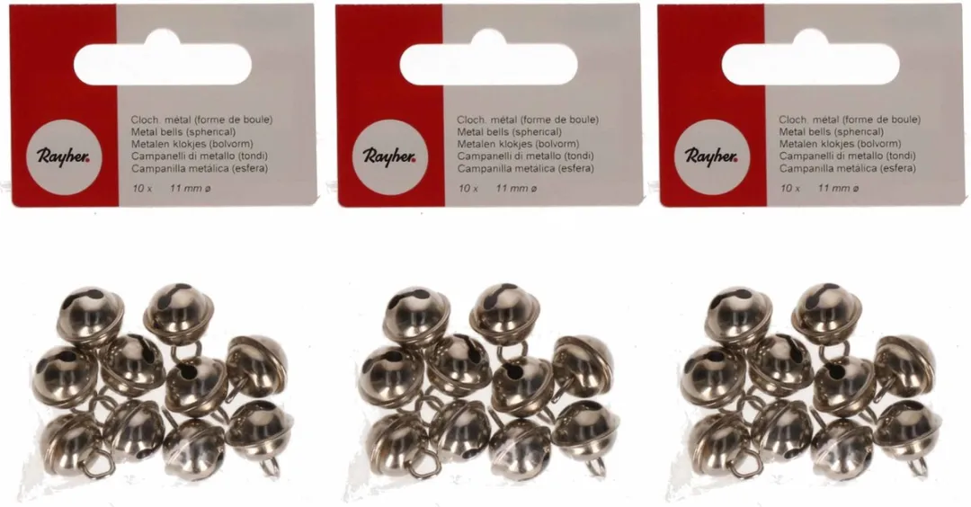 Rayher Metal Belletjes 11mm - 30 Stuks - Zilver
