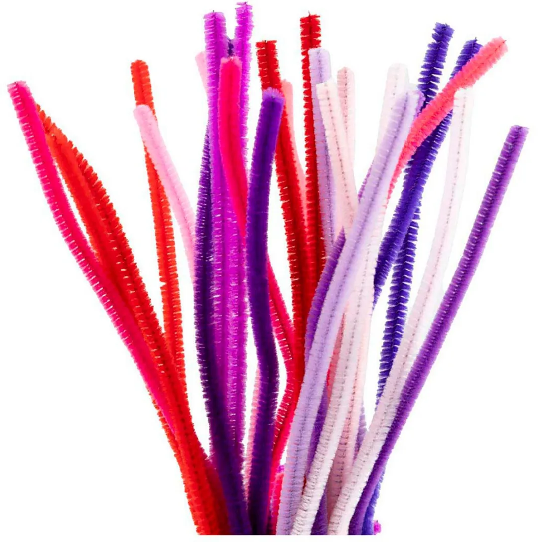 Creativ Company Chenille - 30cm x 6mm - Paars/roze - 25 Stuks