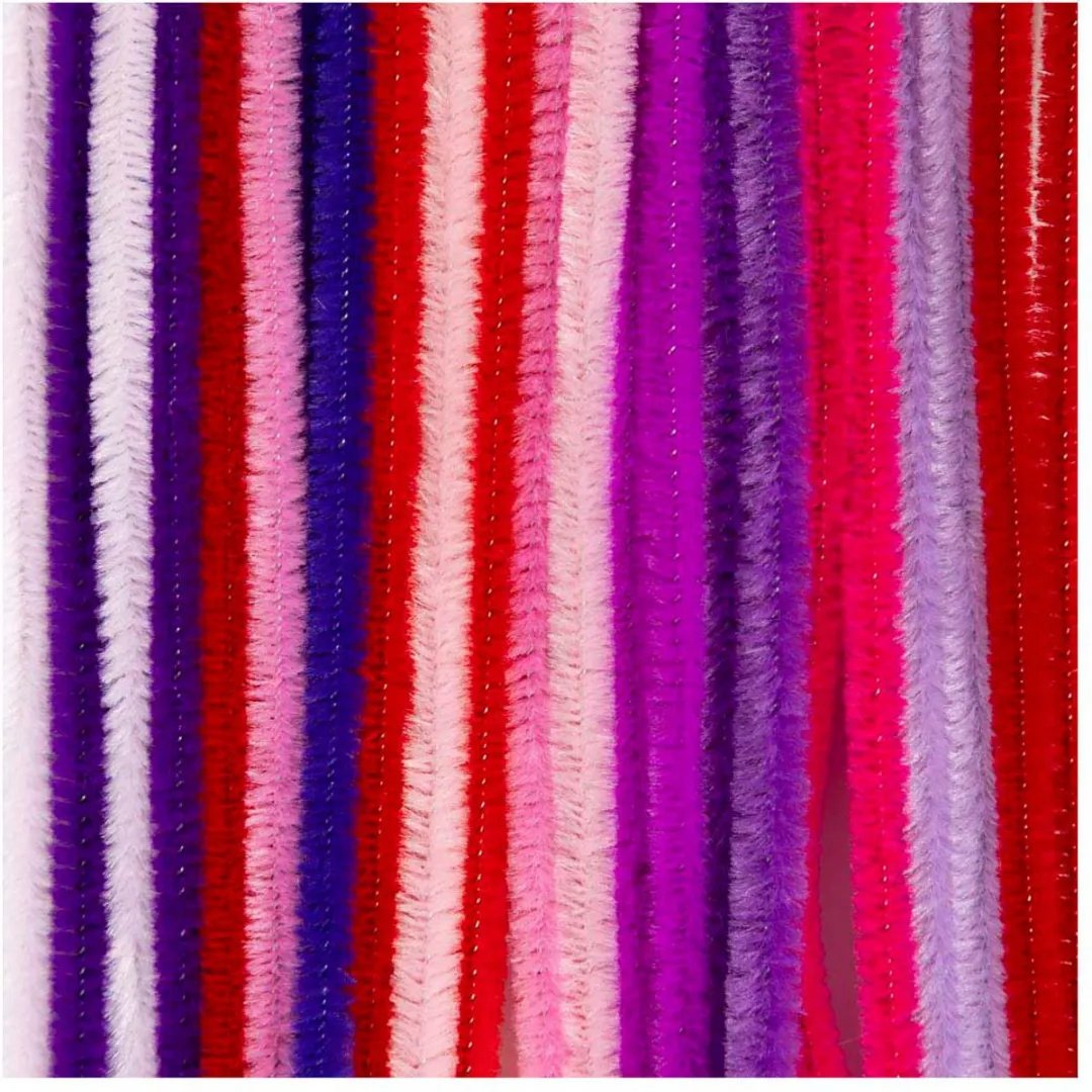 Creativ Company Chenille - 30cm x 6mm - Paars/roze - 25 Stuks