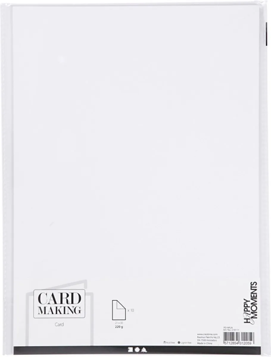Creativ Company Creotime Karton A4 Wit - 10 Stuks