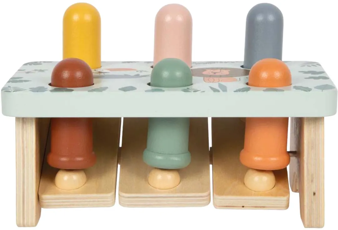 Small Foot Houten Hamerbank Spel Safari FSC 12740 - Multicolor