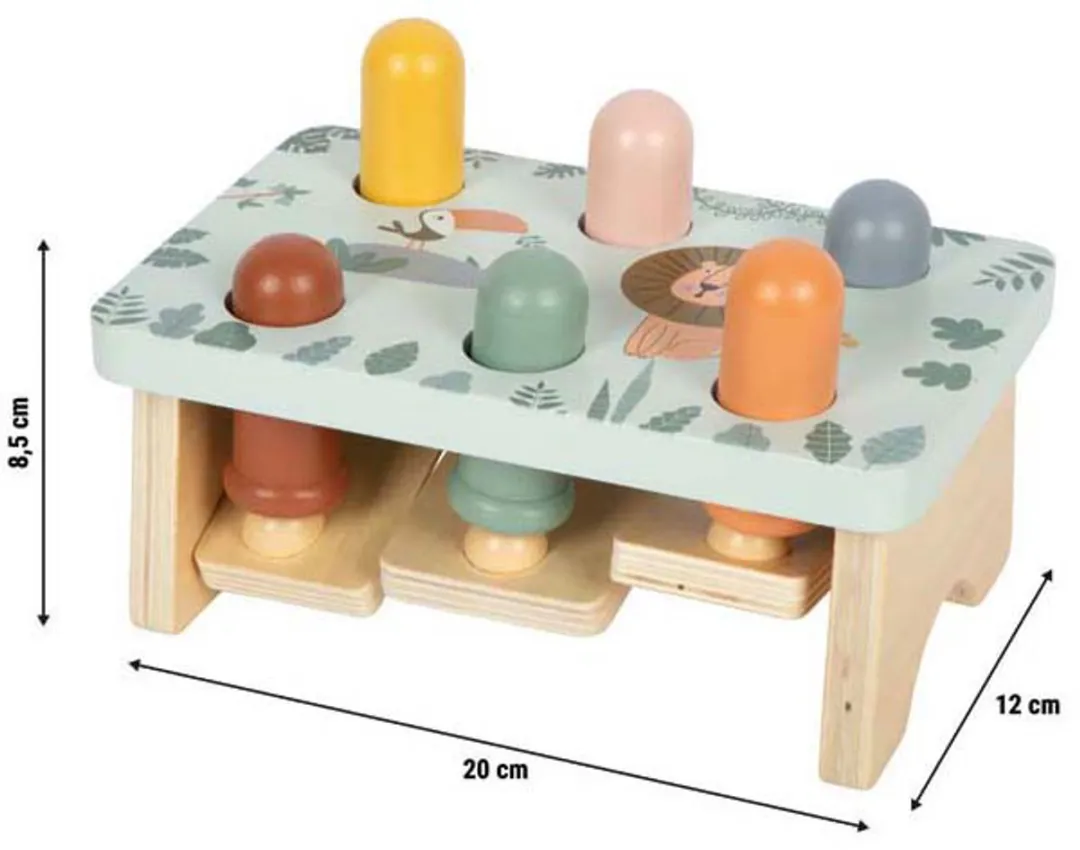 Small Foot Houten Hamerbank Spel Safari FSC 12740 - Multicolor