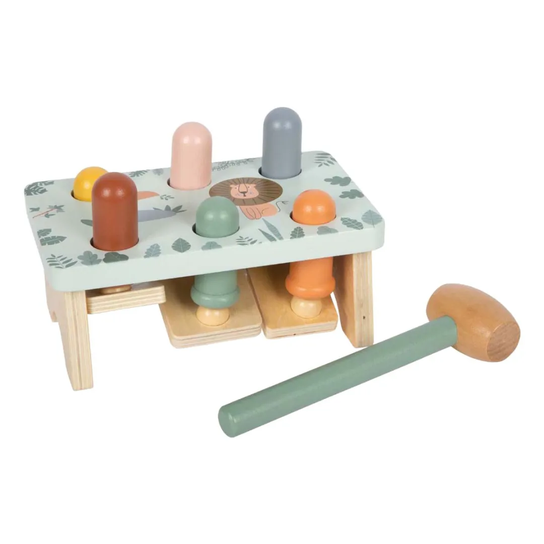 Small Foot Houten Hamerbank Spel Safari FSC 12740 - Multicolor