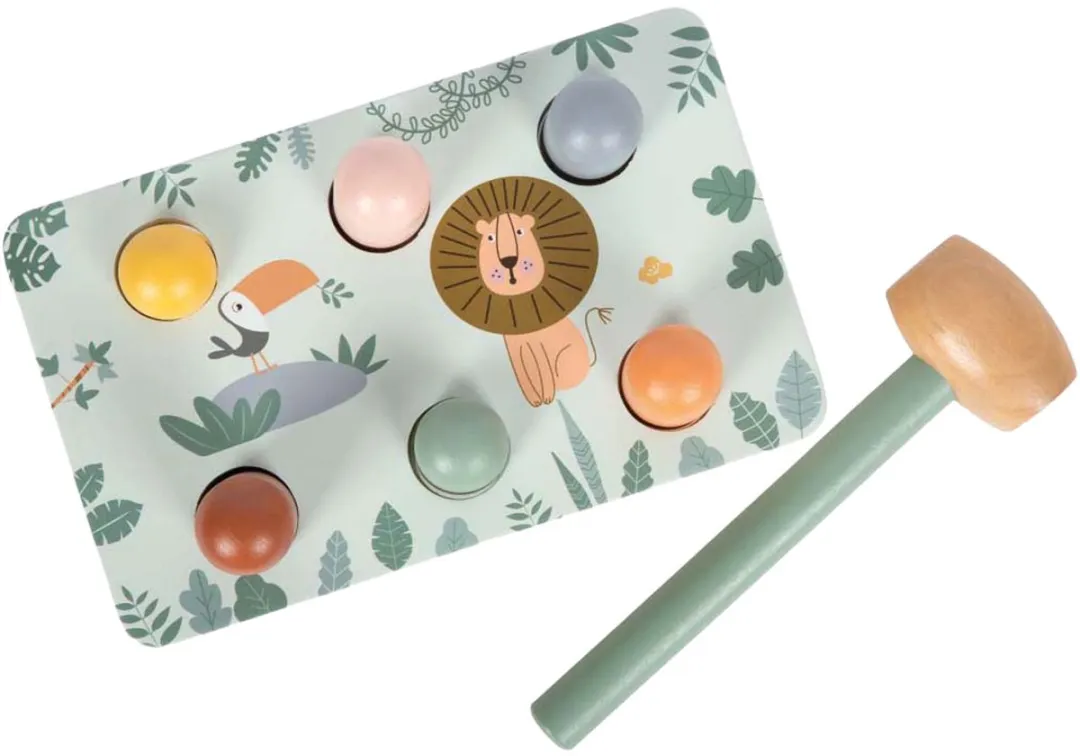 Small Foot Houten Hamerbank Spel Safari FSC 12740 - Multicolor
