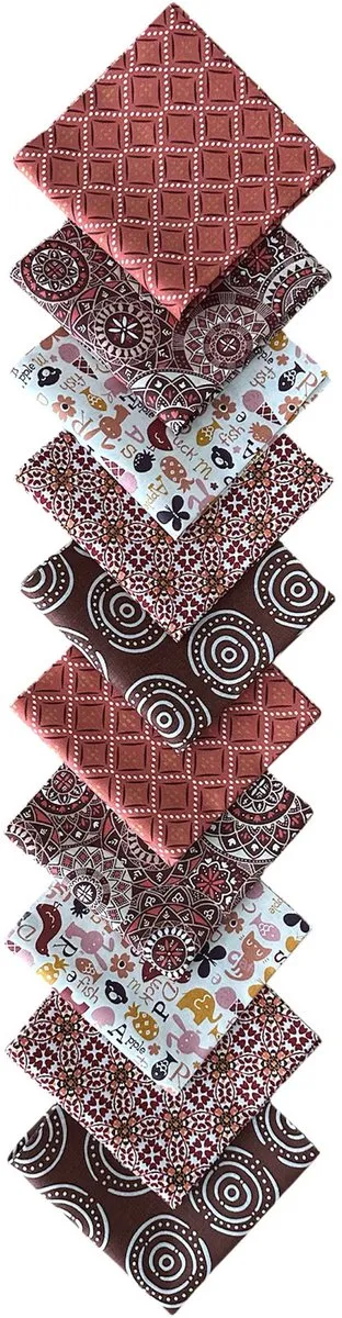 BINK Bedding Quilt Patchwork Rooibos Lapjes - 10 Stuks 25x25cm