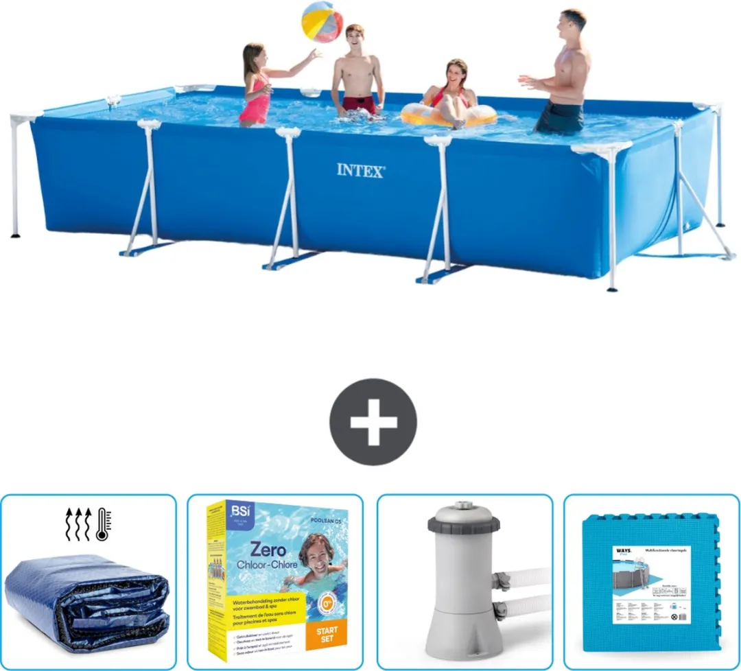 Intex Rechthoekig Frame Zwembad 450x220x84cm - Blauw - MPN 28273NP