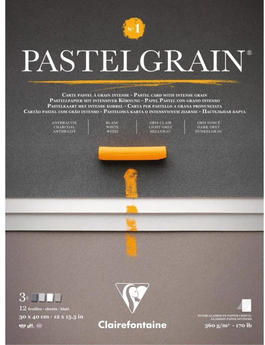Clairefontaine Pastelmat No.1 - 30x40cm - 12 Vel - 4 Kleuren
