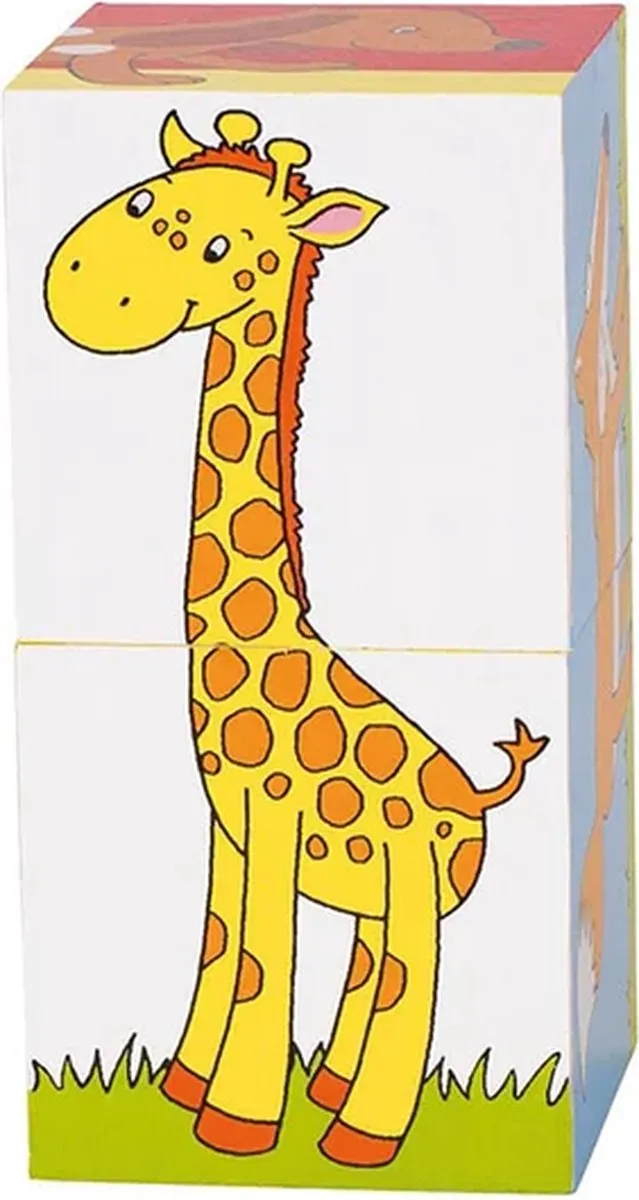Goki Cube Puzzle Animals 2-delig - Multicolor