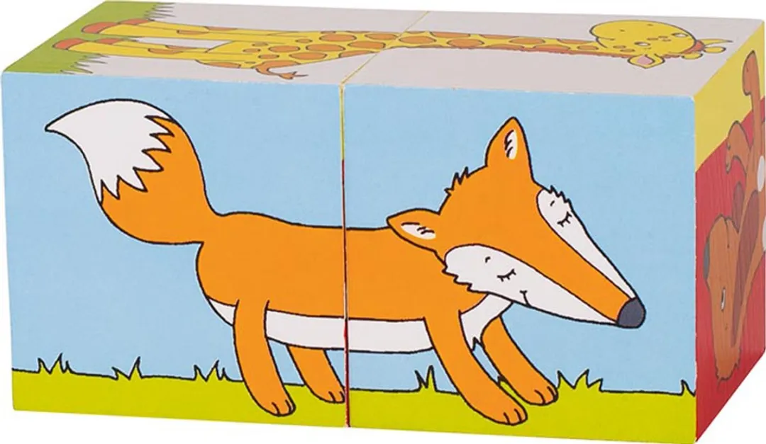 Goki Cube Puzzle Animals 2-delig - Multicolor