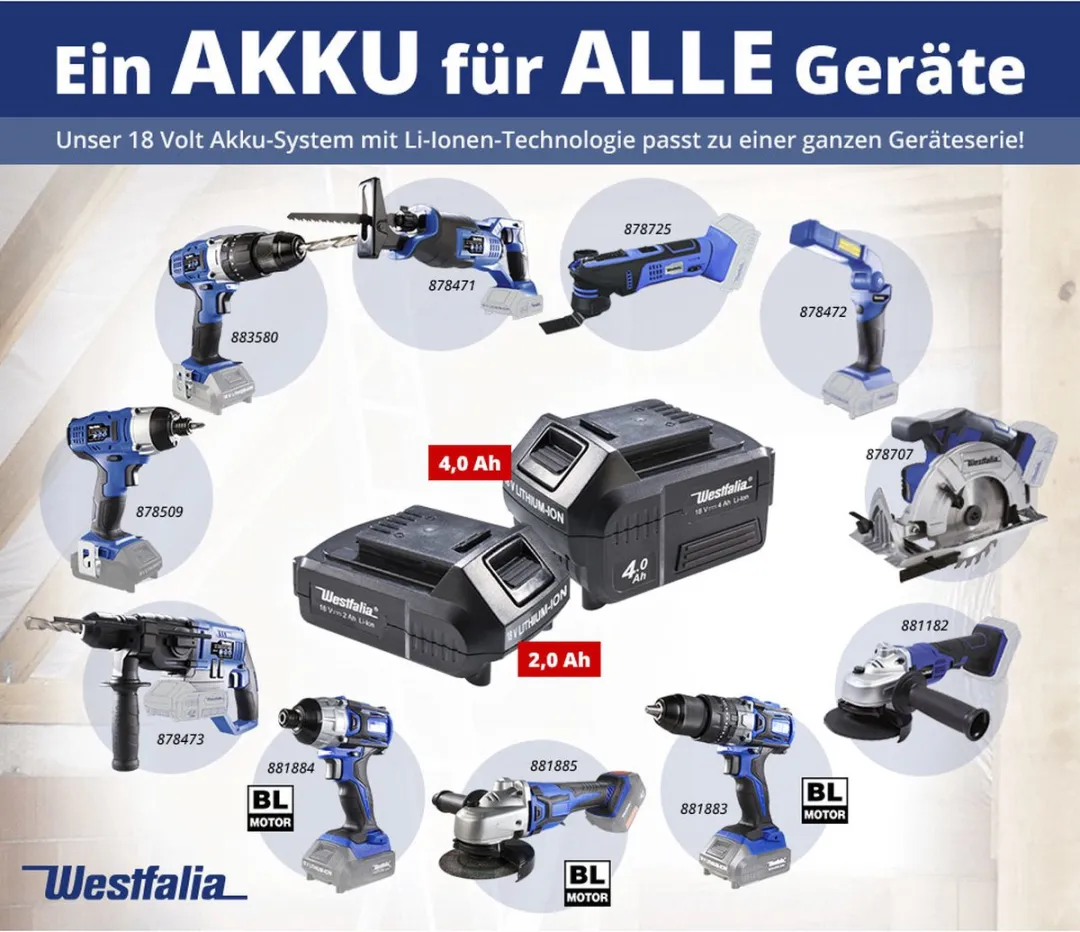 Westfalia Snellader ASLG 18V Li-Ion 3000mAh - NI-AF10-6287934