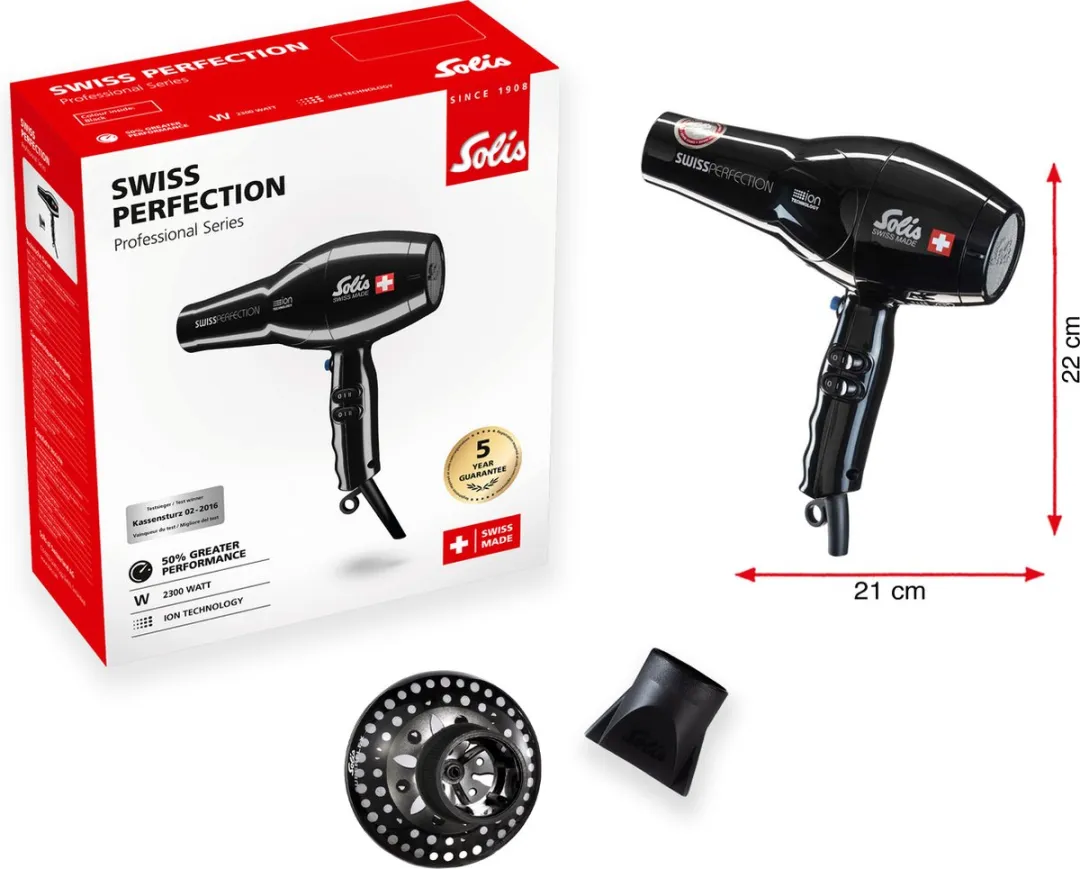 Solis Swiss Perfection 440 Föhn 2300W - Zwart