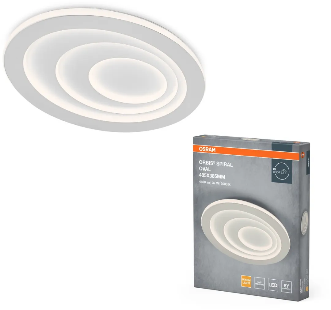 Osram Orbis Spiral Oval LED Plafondlamp 485mm - 37W 4000lm - Wit