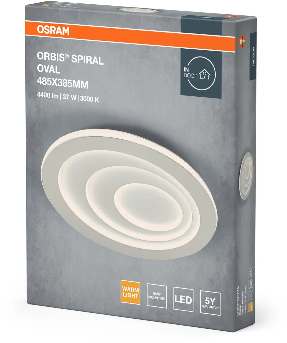 Osram Orbis Spiral Oval LED Plafondlamp 485mm - 37W 4000lm - Wit - afbeelding 6 van 6