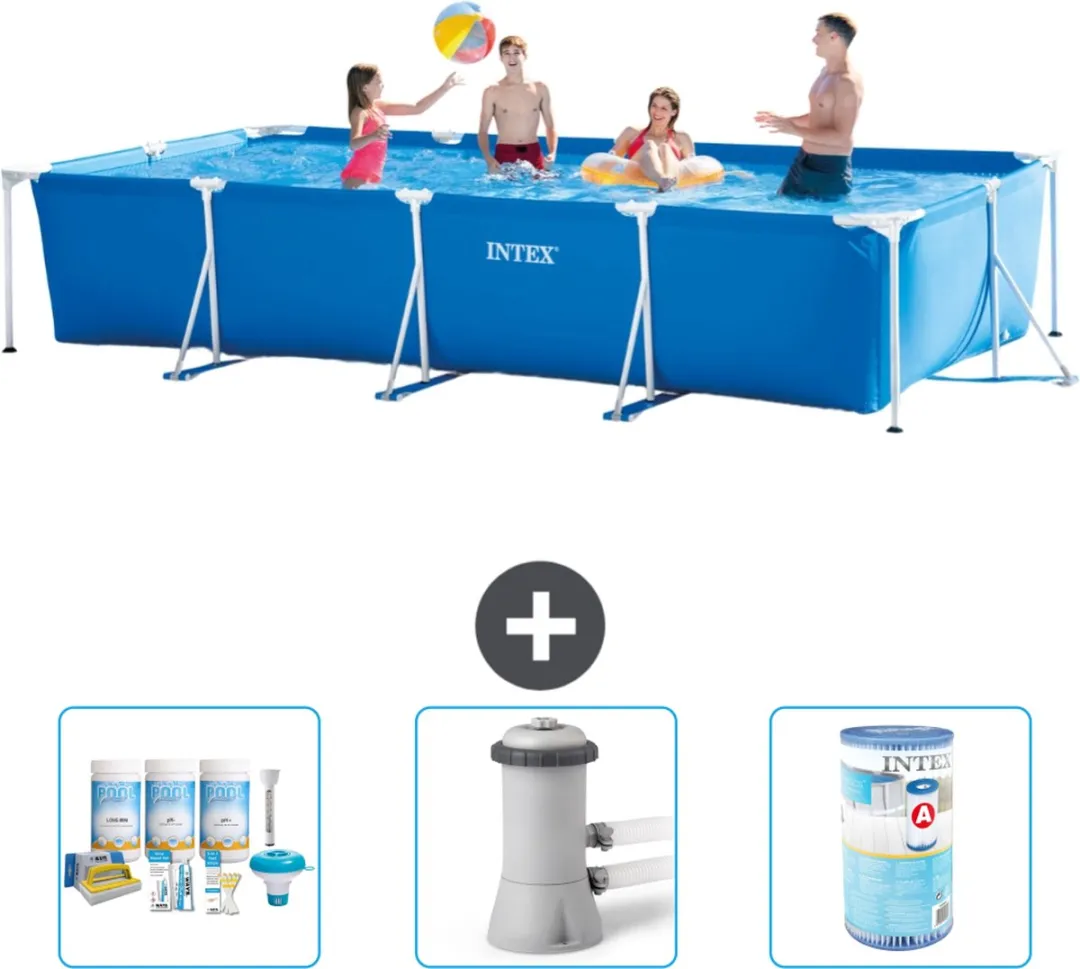 Intex Rechthoekig Frame Zwembad 450x220cm Blauw