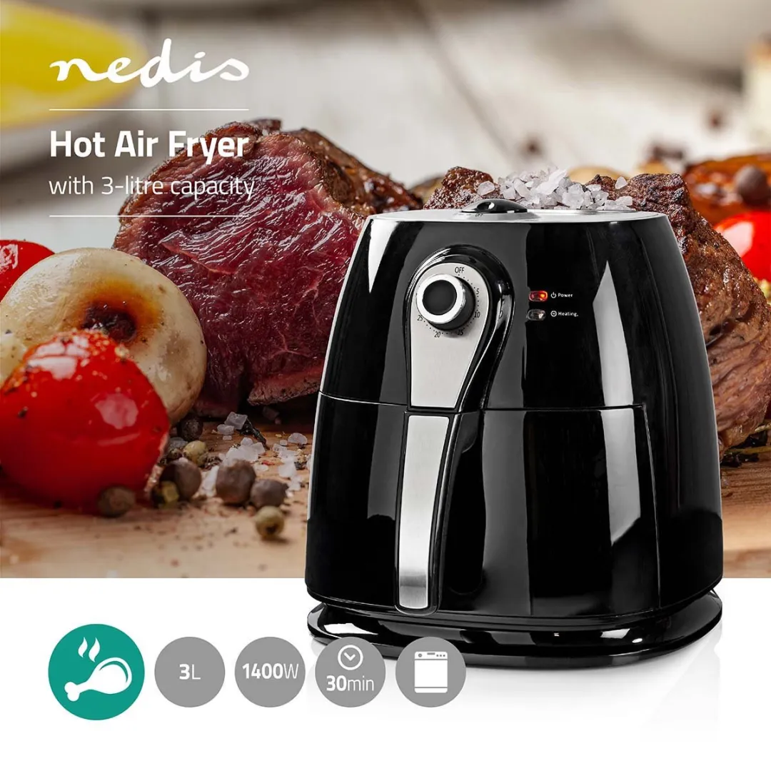 Nedis Heteluchtfriteuse 3L - 1400W - Zwart