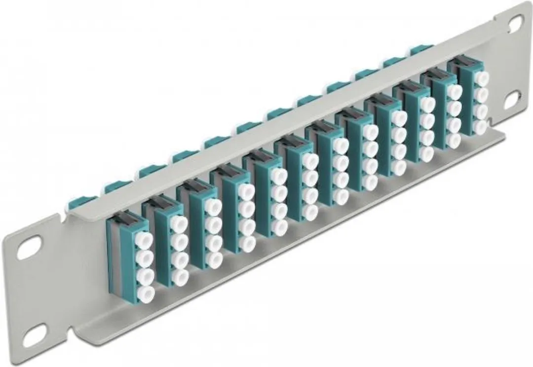 Delock 10" Fiber Optic Patch Panel 12 Port LC Quad - Aqua - afbeelding 2 van 2