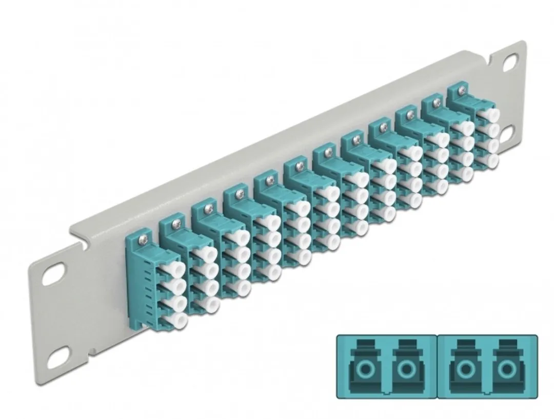Delock 10" Fiber Optic Patch Panel 12 Port LC Quad