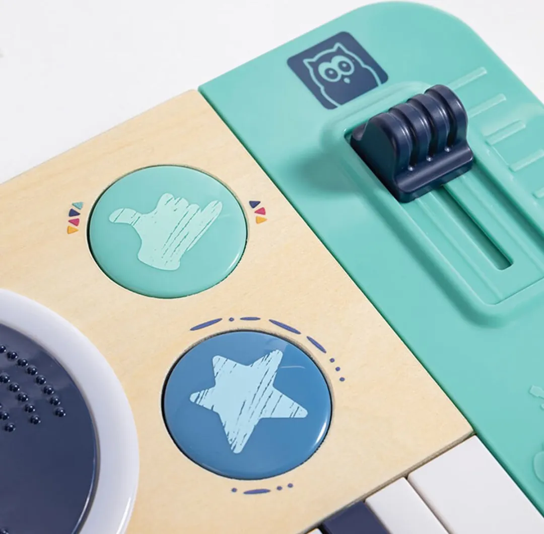 Eurekakids DJ-Mixer - DJ-Set voor Baby met Scratch, Piano en Effecten - Hout en Kunststof - Veelzijdig en Robuust - Inclusief Batterijen