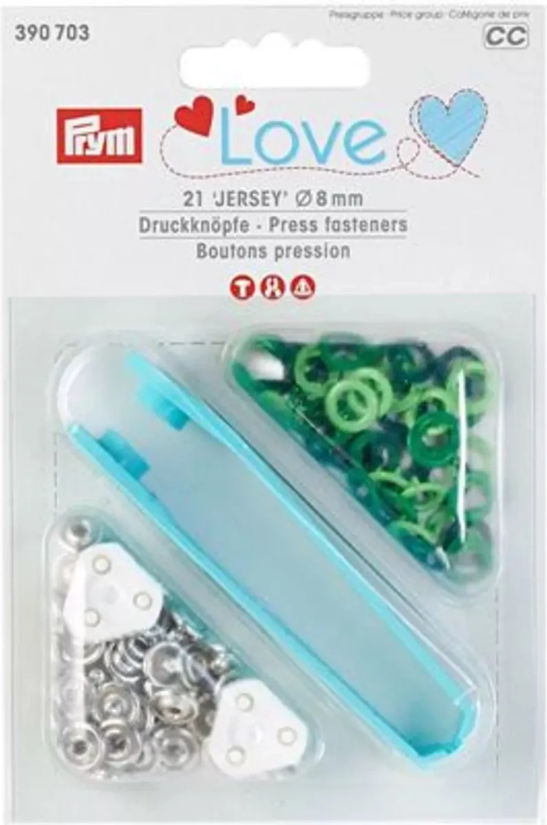 Prym Love Drukknopen Jersey 8mm - Groen - 21 Stuks