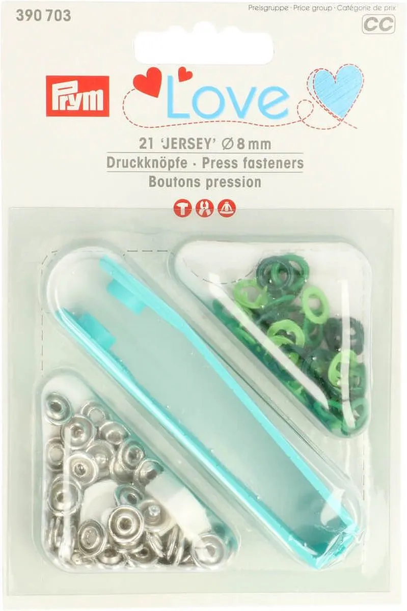 Prym Love Drukknopen Jersey 8mm - Groen - 21 Stuks - afbeelding 6 van 6
