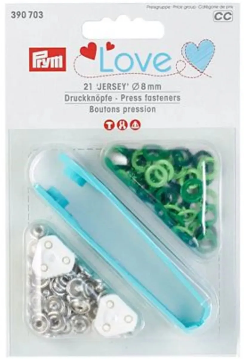 Prym Love Drukknopen Jersey 8mm - Groen - 21 Stuks